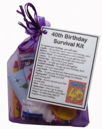 40th Birthday Survival Kit-An excellent alternative to a card
