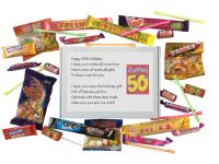 50th Birthday Sweet box with poem on lid - An excellent alternative to a card