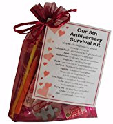 5th Anniversary Survival Kit Gift - Great novelty present for fifth anniversary or wedding anniversary for boyfriend, girlfriend, husband, wife