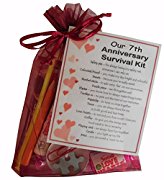 7th Anniversary Survival Kit Gift - Great novelty present for seventh anniversary or wedding anniversary for boyfriend, girlfriend, husband, wife