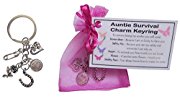 Auntie Survival Charm Keyring - Handmade Auntie Gift for Auntie