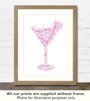Cosmopolitan Cocktail Art Print - Great gift idea for house warming, birthdays or christmas