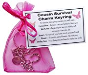 Cousin Survival Charm KEYRING - Handmade Cousin Gift for Cousin