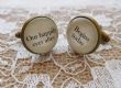 Gun Metal Handcrafted "Our happily ever after begins today" Groom cufflinks , wedding cufflinks, groom gift, Free UK Shipping