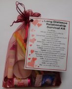 Long Distance Relationship Survival Kit Gift - Great novelty present for Girlfriend or Boyfriend for Valentines, Birthday, Christmas, Anniversary or just because...