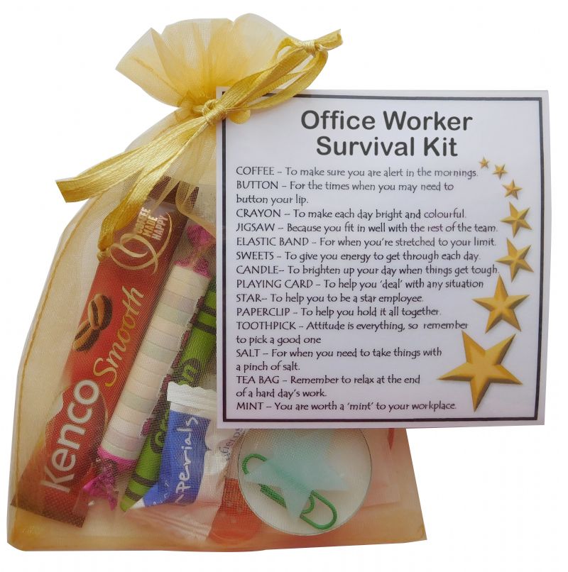 Office Worker Survival Kit Gift New job, Secret santa office gift for colleague