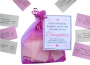 Handmade Daughter Gift Quotes of Positivity, Laughter and Loving Thoughts. 31 inspirational quotes for each day of the month. Letterbox friendly.
