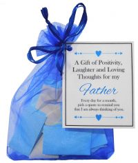 Handmade Father Gift Quotes of Positivity, Laughter and Loving Thoughts. 31 inspirational quotes for each day of the month. Letterbox friendly.