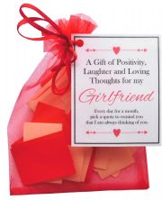Handmade Girlfriend Gift Quotes of Positivity, Laughter and Loving Thoughts. 31 inspirational quotes for each day of the month. Letterbox friendly.