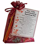 Smile Gifts UK 13th Anniversary Survival Kit Gift - Great Novelty Present for Thirteenth Anniversary or Wedding Anniversary for Boyfriend, Girlfriend, Husband, Wife