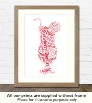 Strawberry Daiquiri Cocktail Art Print - Great gift idea for house warming, birthdays or christmas