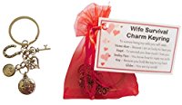 Wife Survival Charm Keyring - Handmade Wife Gift for Wife
