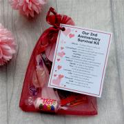2nd Anniversary Survival Kit Gift - Great novelty present for second anniversary or wedding anniversary for boyfriend, girlfriend, husband, wife
