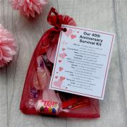 40th Anniversary Survival Kit Gift - Great novelty present for ruby anniversary, fortieth anniversary for boyfriend, girlfriend, husband, wife