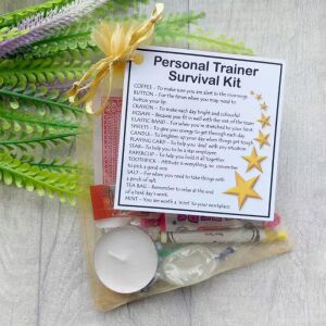 SMILE GIFTS UK Personal Trainer Survival Kit  - New job, work gift, Secret santa gift for Personal Trainer, Thank you Personal Trainer gift