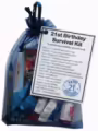 21st Birthday Survival Kit Gift - Novelty 21st gift for him BLUE Bag