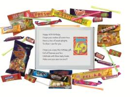 40th Birthday Sweet box with poem on lid - An excellent alternative to a card