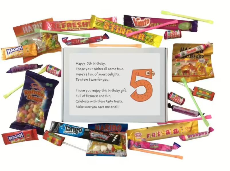 5th Birthday Sweet box-Filled with retro and modern sweets