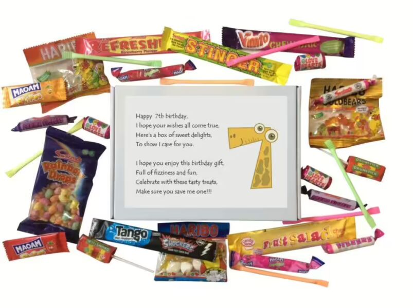 7th Birthday Sweet box-Filled with retro and modern sweets