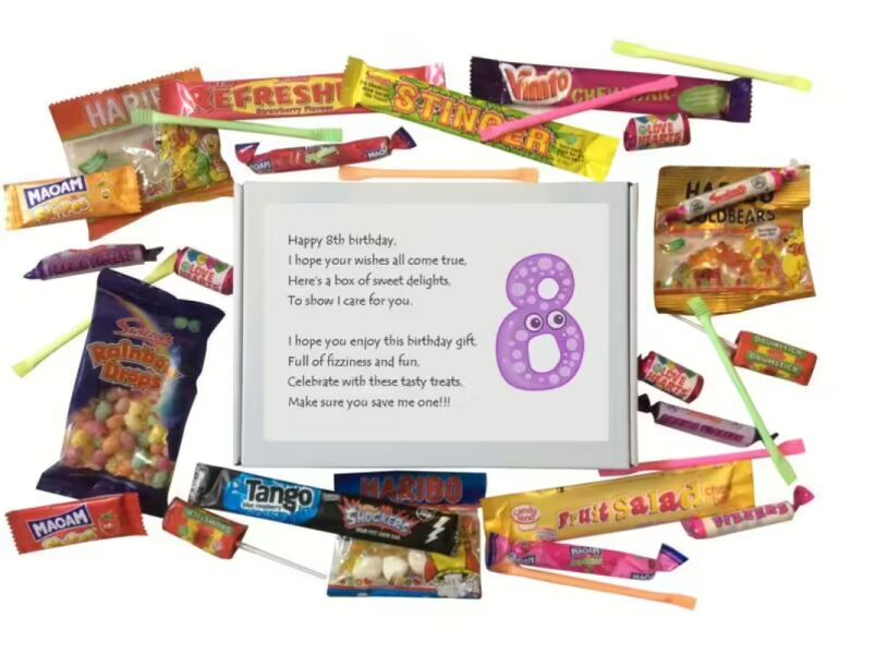 8th Birthday Sweet box-Filled with retro and modern sweets