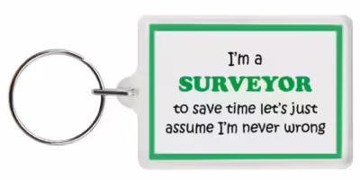 Funny Keyring - I'm a Surveyor to save time letâ€™s just assume Iâ€™m never wrong