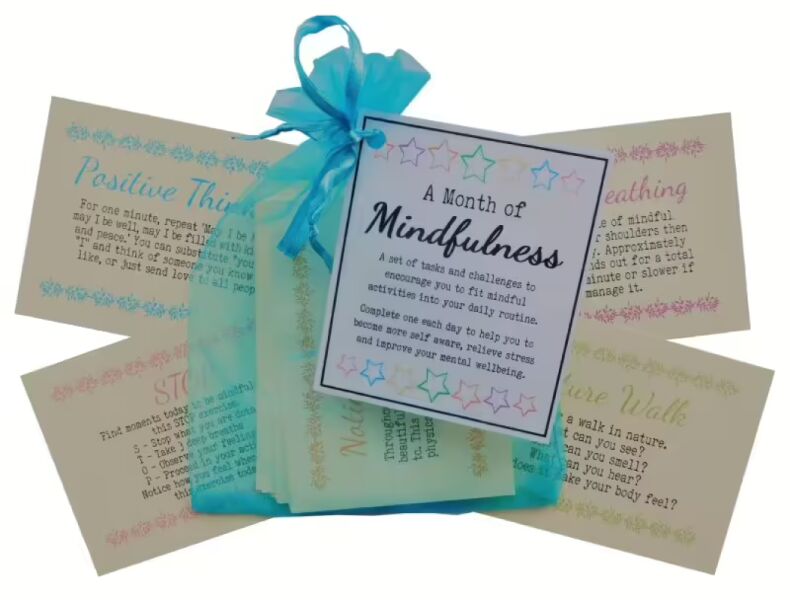 A Gift of Mindfulness.  - 32 Mindful Activities and Challenges to fit into Everyday Life. Perfect Mindful Gift for Christmas. Secret Santa Gift