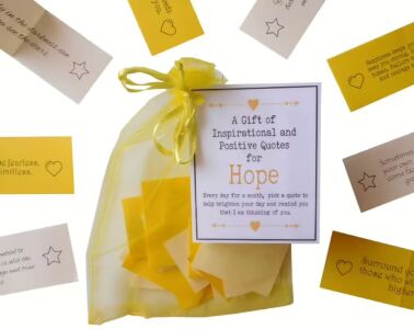 A Gift of Quotes for HOPE - handmade inspirational quotes in an organza bag