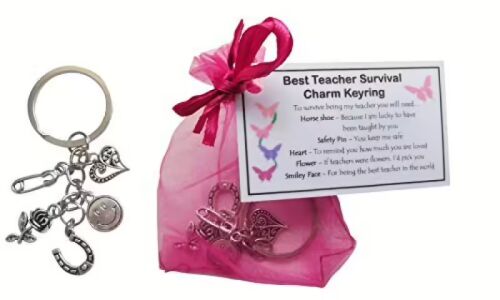 Best Teacher Survival Charm KEYRING - Handmade Teacher Gift for Teacher