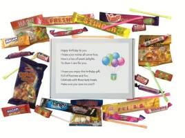 Birthday sweet box gift-Filled with retro and modern sweets