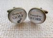Bronze Effect Born to GOLF, Forced to WORK Cufflinks