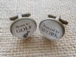 Bronze Effect Born to GOLF, Forced to WORK Cufflinks