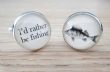 Bronze Effect I'd rather be fishing cufflinks, fisherman cufflinks, husband, boyfriend, son, uncle gifts