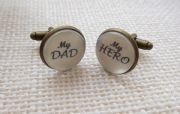 Bronze Effect My DAD, My HERO cufflinks