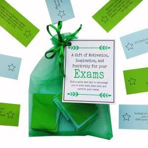 Exams Good Luck Bag with 32 handwritten motivation and inspiration quotes for students
