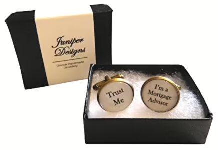 Handcrafted "Trust Me - I'm a Mortgage Advisor" Cuff links - Excellent Mortgage Advisor Gift for a Mortgage Advisor