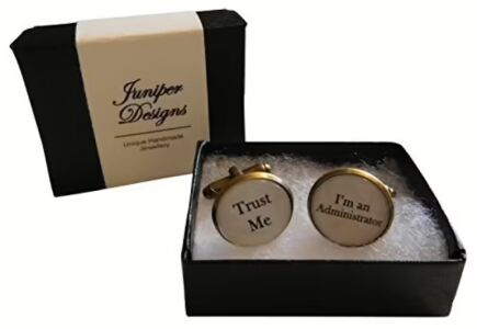 Handcrafted "Trust Me - I'm an Administrator" Cuff links - Excellent Christmas, thank you, birthday, valentines gift