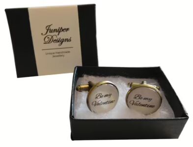 Handcrafted Be my Valentine Cuff links - Excellent Valentine's Day gift