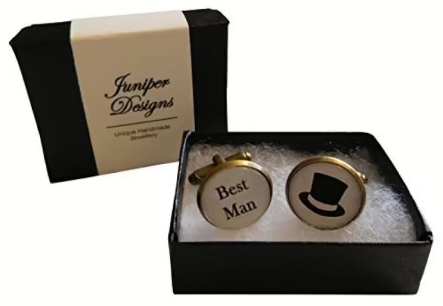 Handcrafted Best Man Cuff links - Excellent Best Man gift, wedding day cufflinks