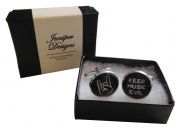 Handcrafted Keep Music Evil Cuff links - Fun Valentine