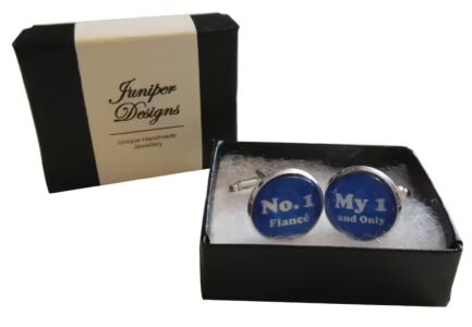 Handcrafted No. 1 Fiance, My 1 and Only Cuff links - Excellent Valentine's Day, Christmas, anniversary or birthday gift
