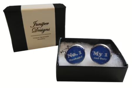 Handcrafted No. 1 Husband, My 1 and Only Cuff links - Excellent Valentine's Day, Christmas, anniversary or birthday gift