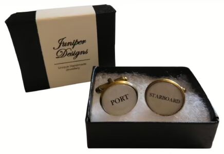 Handcrafted "Port & Starboard" Cuff links - Fun gift for cruise, gift for sailor, sailing gift