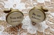 Handcrafted "You will forever, be my always" Groom cufflinks , husband cufflinks, boyfriend gift, Perfect for 8 Year Bronze Anniversary Gift