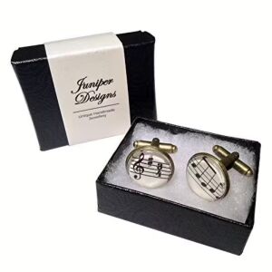 Handcrafted Sheet Music Cufflinks - 