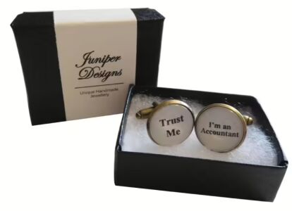 Handcrafted Trust Me - Im an Accountant Cuff links - Excellent Valentine
