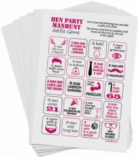 Hen Party Manhunt Selfie Game - Selfie Bingo Hen Party Games, Hen Night Games, Hen Party Man Hunt, Selfie challenge