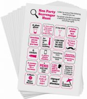 Hen Party Scavenger Hunt Game - 24 game cards