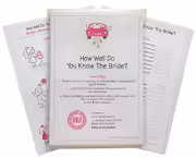 How Well Do You Know The Bride? Quiz Game including 20 Game Cards  - plus one for the Bride
