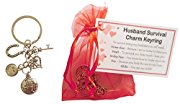 Husband Survival Charm Keyring - Handmade Husband Gift for Husband