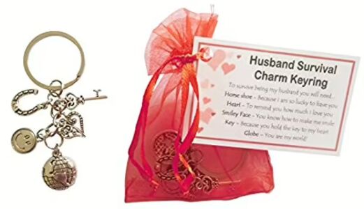 Husband Survival Charm Keyring - Handmade Husband Gift for Husband